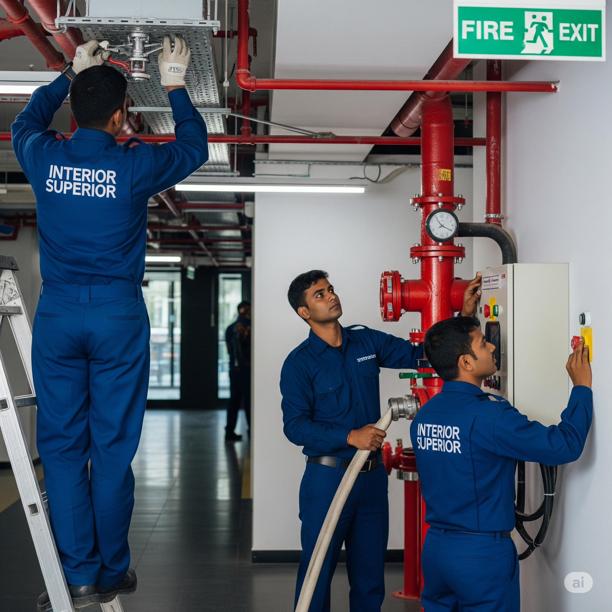 Professional firefighting equipment installation